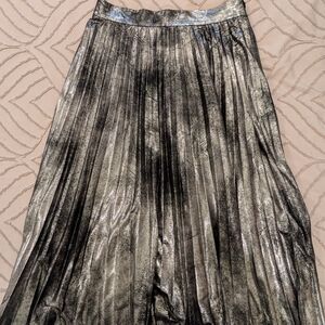 Zara Shimmering Silver A-Line Skirt